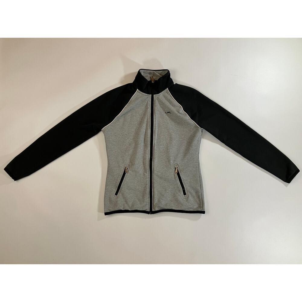 Lauren Ralph Lauren Women’s Small Gray Black Full Zip Track Jacket LRL Active